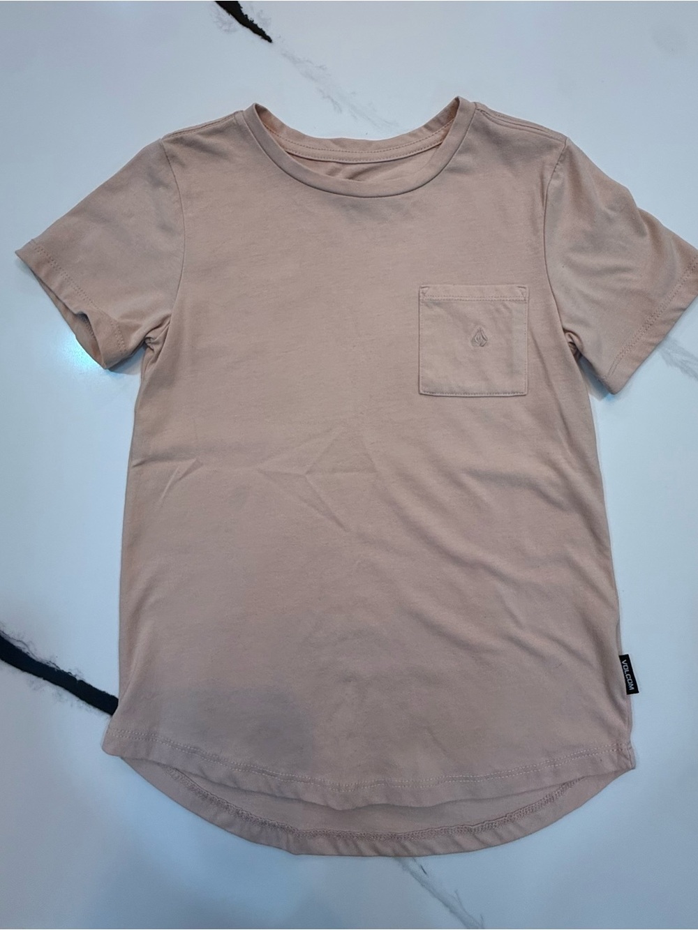 Volcom Kids Dusty Pink Washed Pocket T-Shirt Size 6 Skate Surf